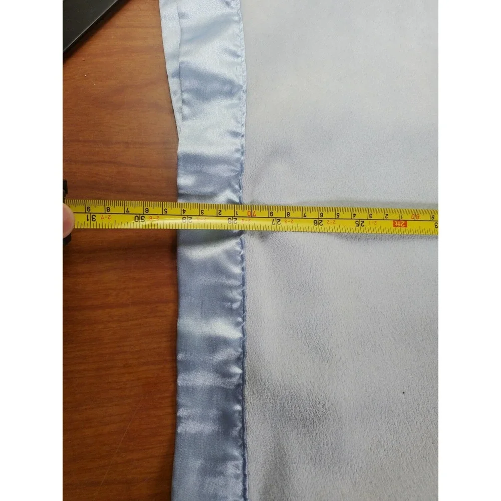 Carters Car Stop Sign Blue Baby Blanket Satin Trim‎ Back